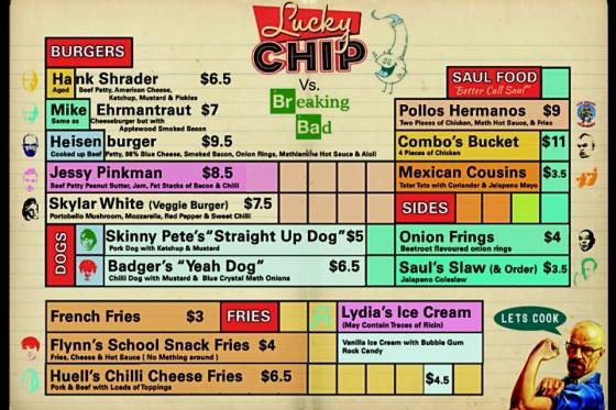 Lucky Chip : "Breaking Bad" Menu