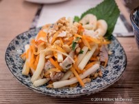 Goi Ngo Sen (Pickled lotus stems, carrot, daikon with prawns and pork belly)